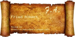 Fried Albert névjegykártya